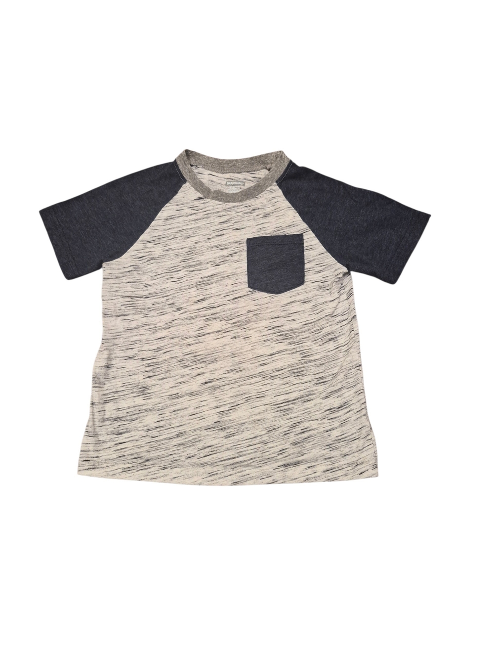 Garanimals Cream Heather Tee with Navy Raglan Sleeves